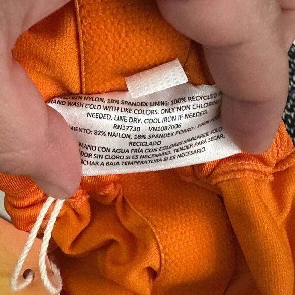 Metallic SideRuched HighLeg Cheeky OnePiece Swimsuit FeNoelxTarget Orange NWT 1X - Picture 9 of 16